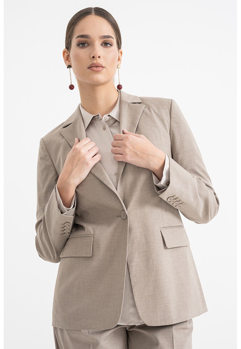 Oferte la Sacou regular fit cu nasturi - Maro taupe