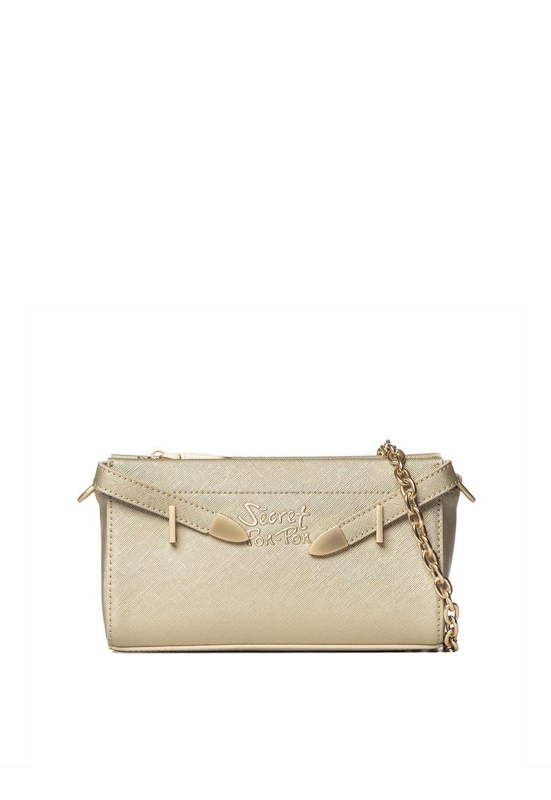 Oferte la SECRET PON PON. - Geanta crossbody din piele ecologica cu bareta din lant - Auriu