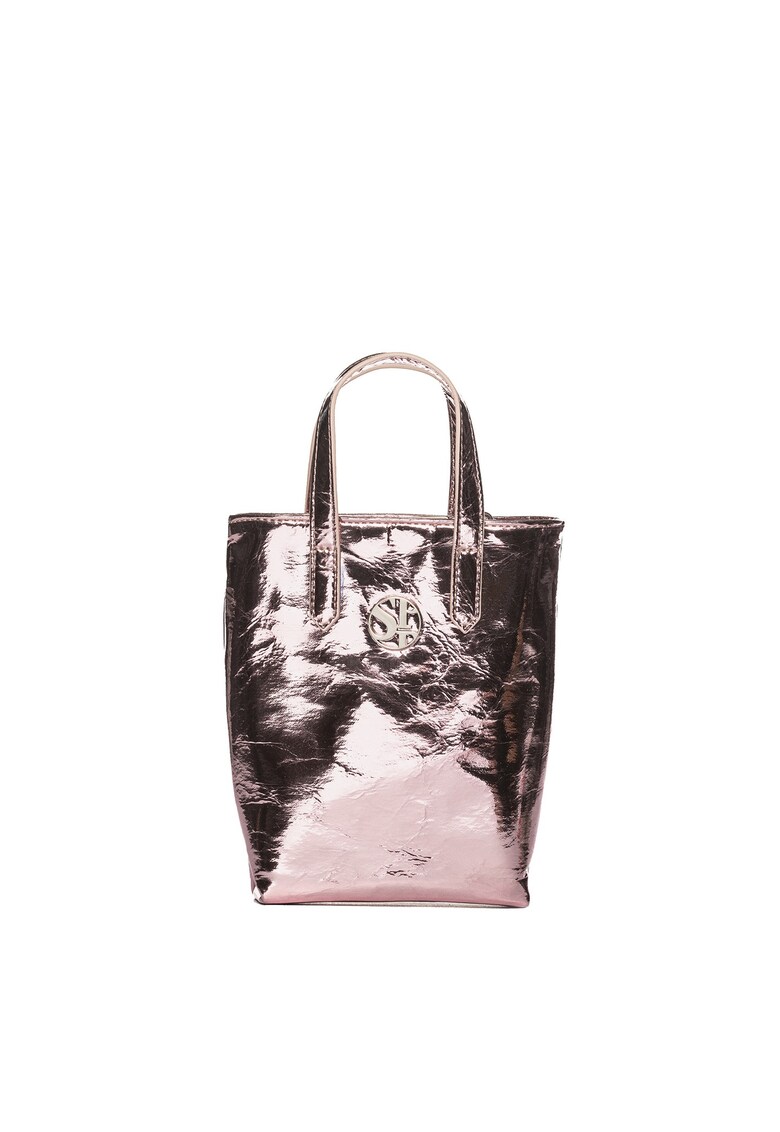 Oferte la SECRET PON PON. - Geanta tote din piele ecologica cu bareta din lant Lumena Nova - Portocaliu persan