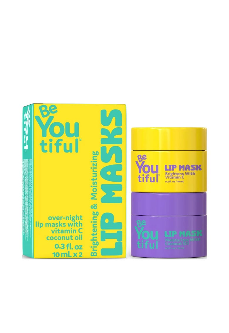 Oferte la Set 2 masti de noapte pentru buze - iluminatoare & hidratanta - cu vitamina C si ulei de cocos pentru adolescenti si tineri -  10 ml x 2