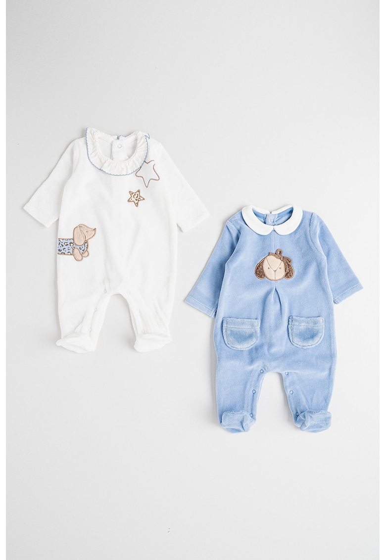 Oferte la Set de salopete de pijama - 2 piese - Alb murdar/Albastru deschis