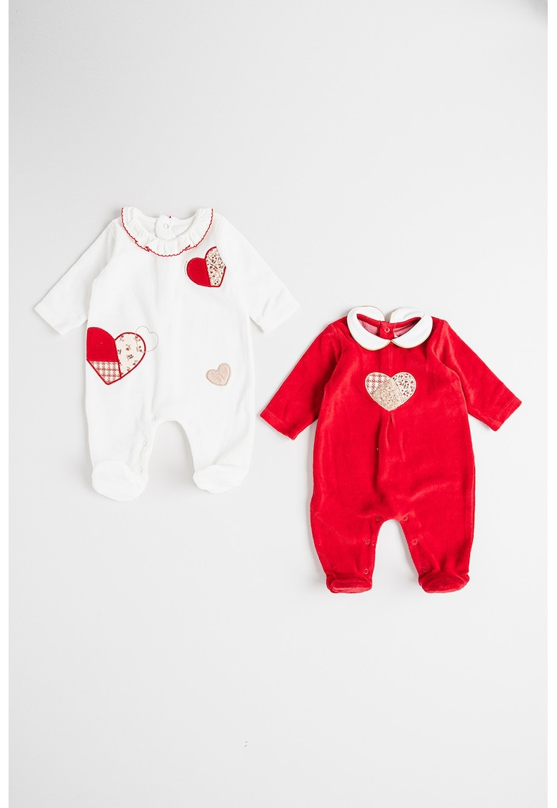 Oferte la Set de salopete de pijama - 2 piese - Rosu/Alb murdar