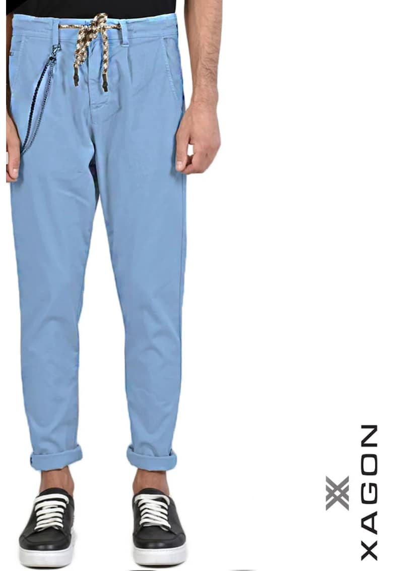 Oferte la  -Pantaloni coulisse regular fit - Albastru