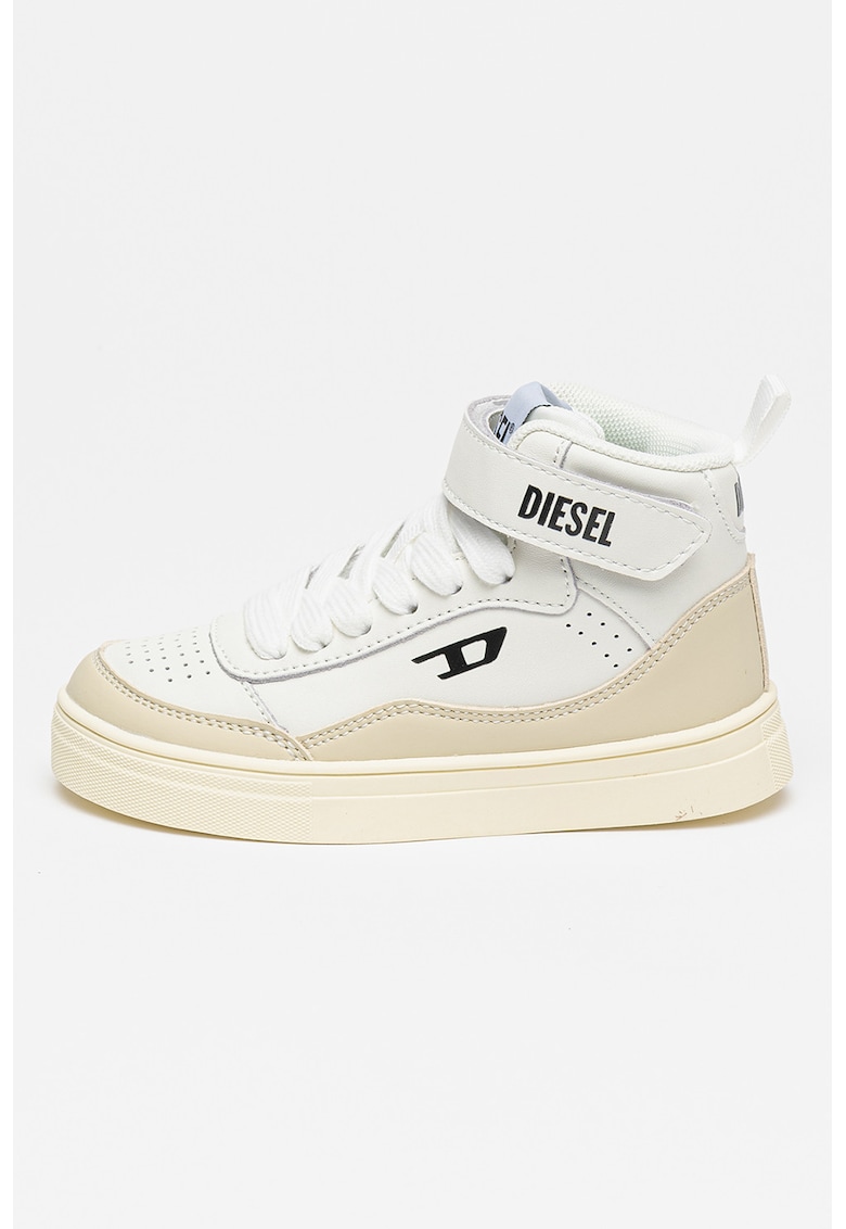Oferte la Pantofi sport mid-cut din piele Tracker-D - Alb/Grej