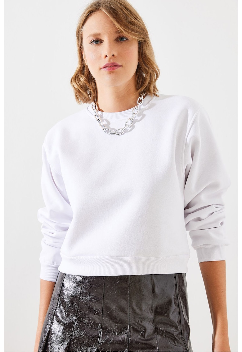 Oferte la Hanorac dama  supradimensionat - textil - alb