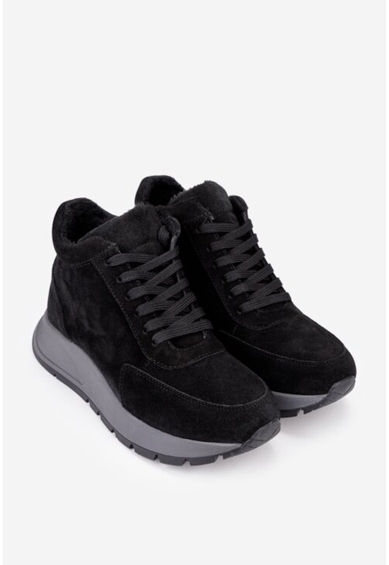 Oferte la Ghete negre din piele intoarsa pentru dama - Negru