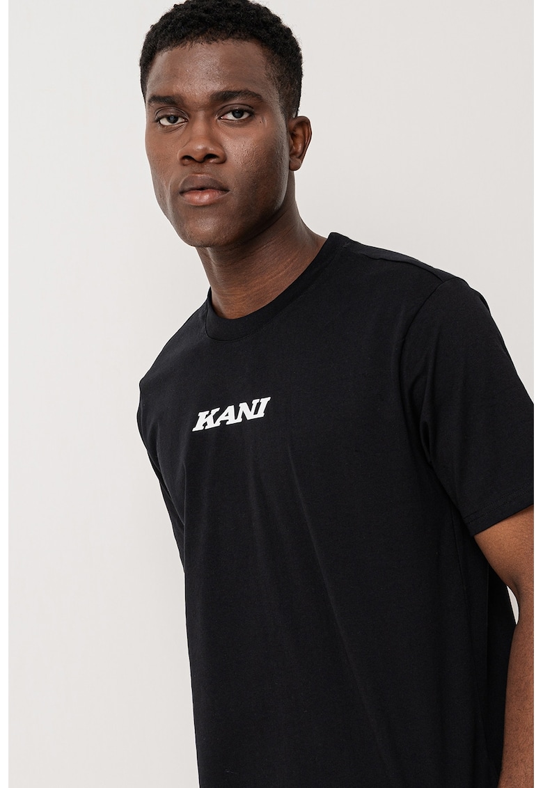 Oferte la Tricou de bumbac cu decolteu la baza gatului - Alb/Negru/Galben
