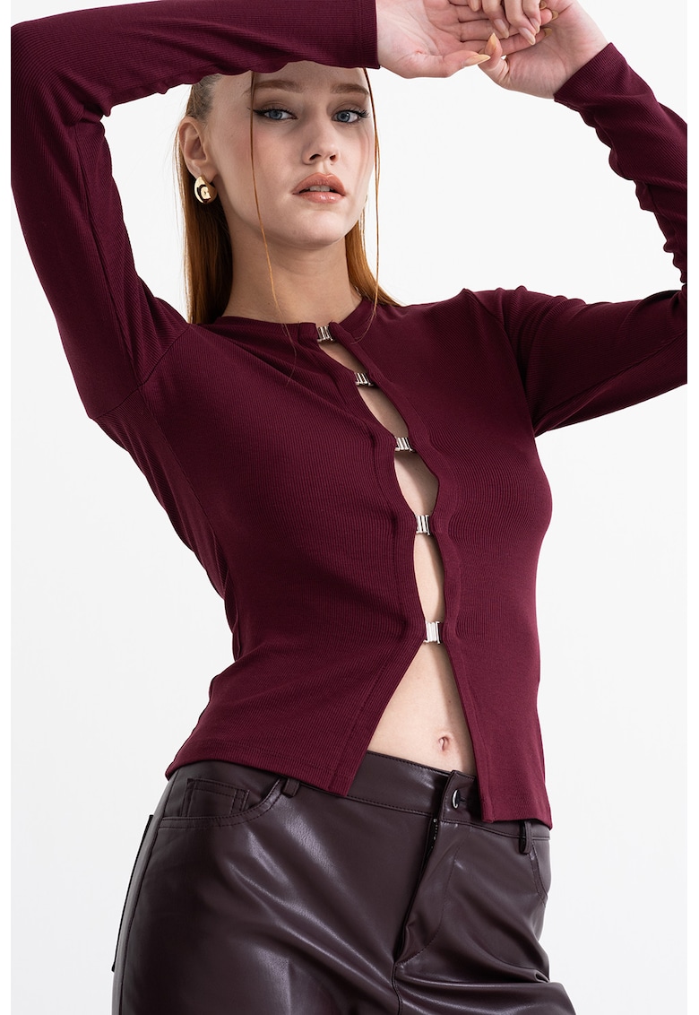 Oferte la Bluza uni cu decupaje - Violet pruna