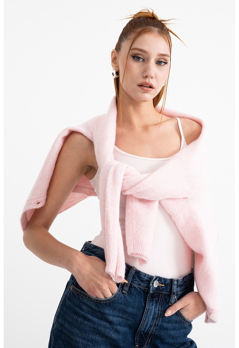 Oferte la Top din amestec de modal cu decolteu adanc pe partea din spate - Roz pal