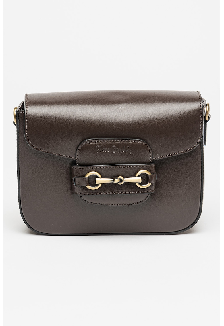 Oferte la Geanta crossbody de piele cu logo - Maro inchis