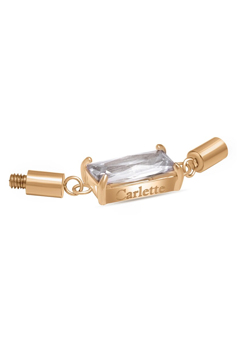 Oferte la Talisman din otel inoxidabil hipoalergenic cu piatra zirconia - placat cu aur 14k Crystal Glam