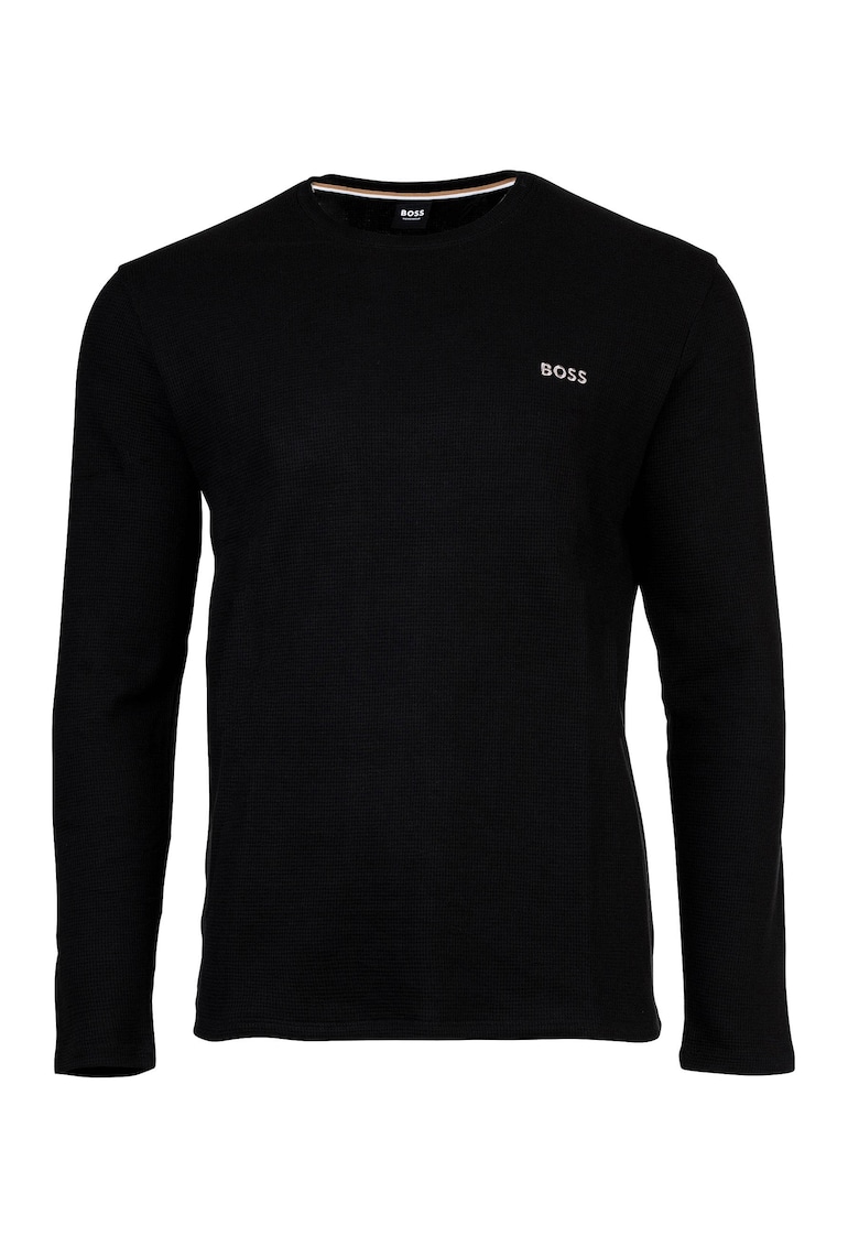 Oferte la Bluza din amestec de bumbac cu decolteu la baza gatului - Negru