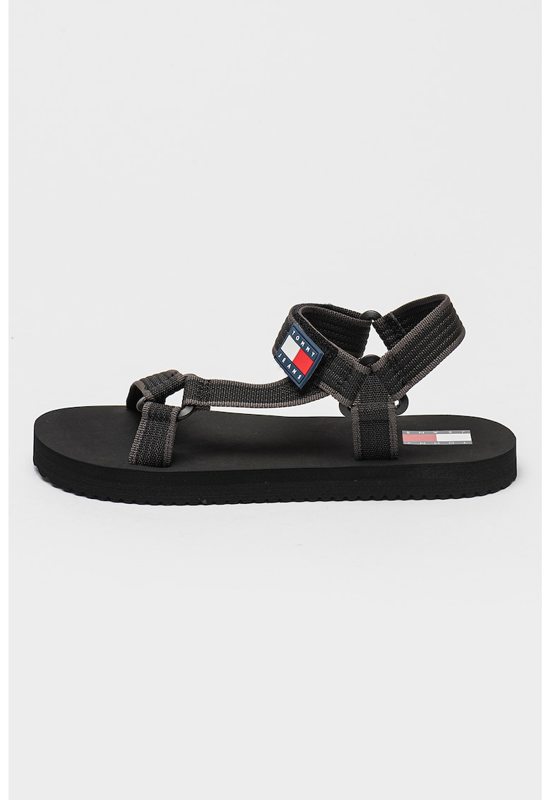 Oferte la Sandale din material textil cu inchidere velcro - Negru