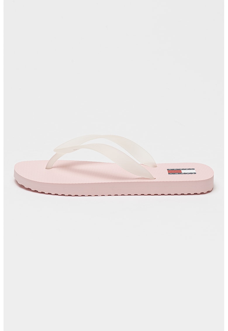 Oferte la Papuci flip-flop cu logo - Roz/Transparent