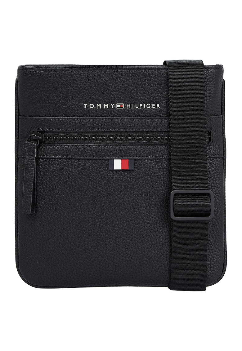 Oferte la Geanta crossbody de piele ecologica cu logo Essential - Negru