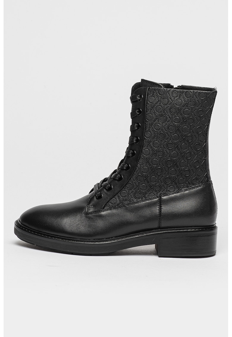 Oferte la Ghete din piele si piele ecologica cu logo - Negru