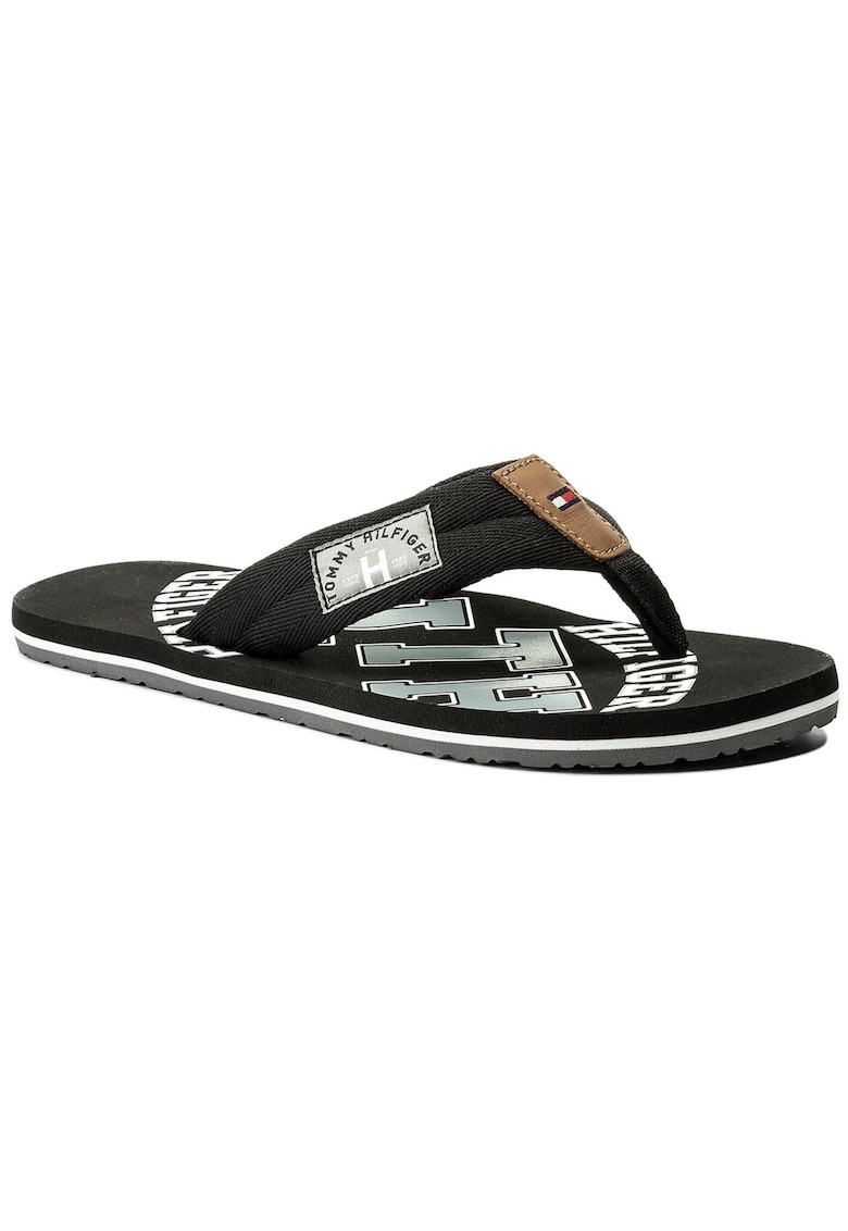 Slapi barbatesti -  negru - material textil