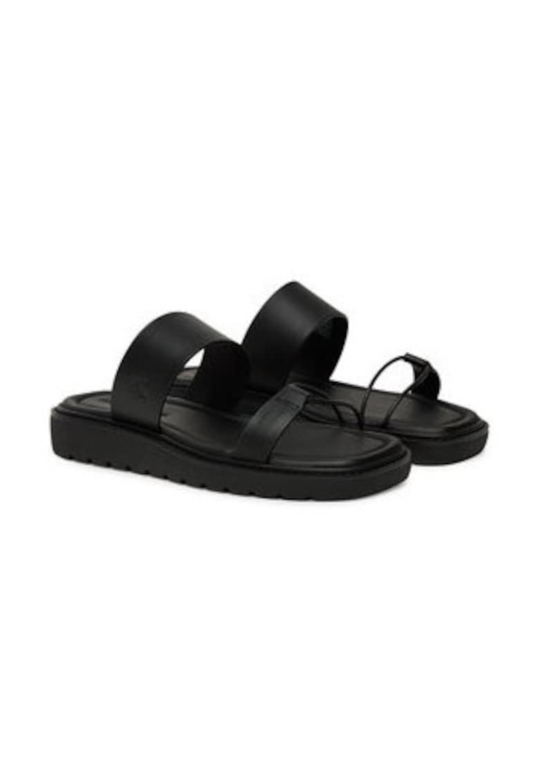 Slapi dama -  piele naturala - negru
