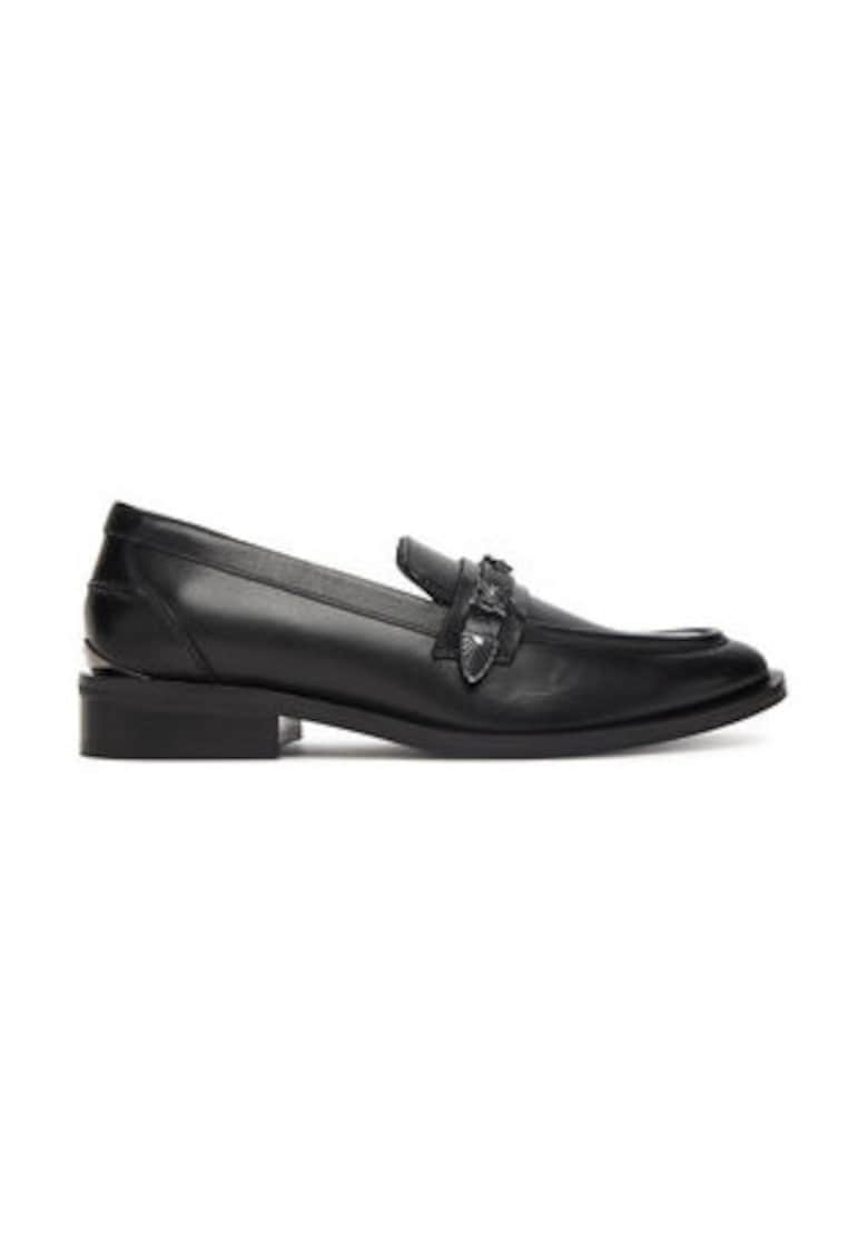 Oferte la Mocasini pentru femei -  piele naturala - negru