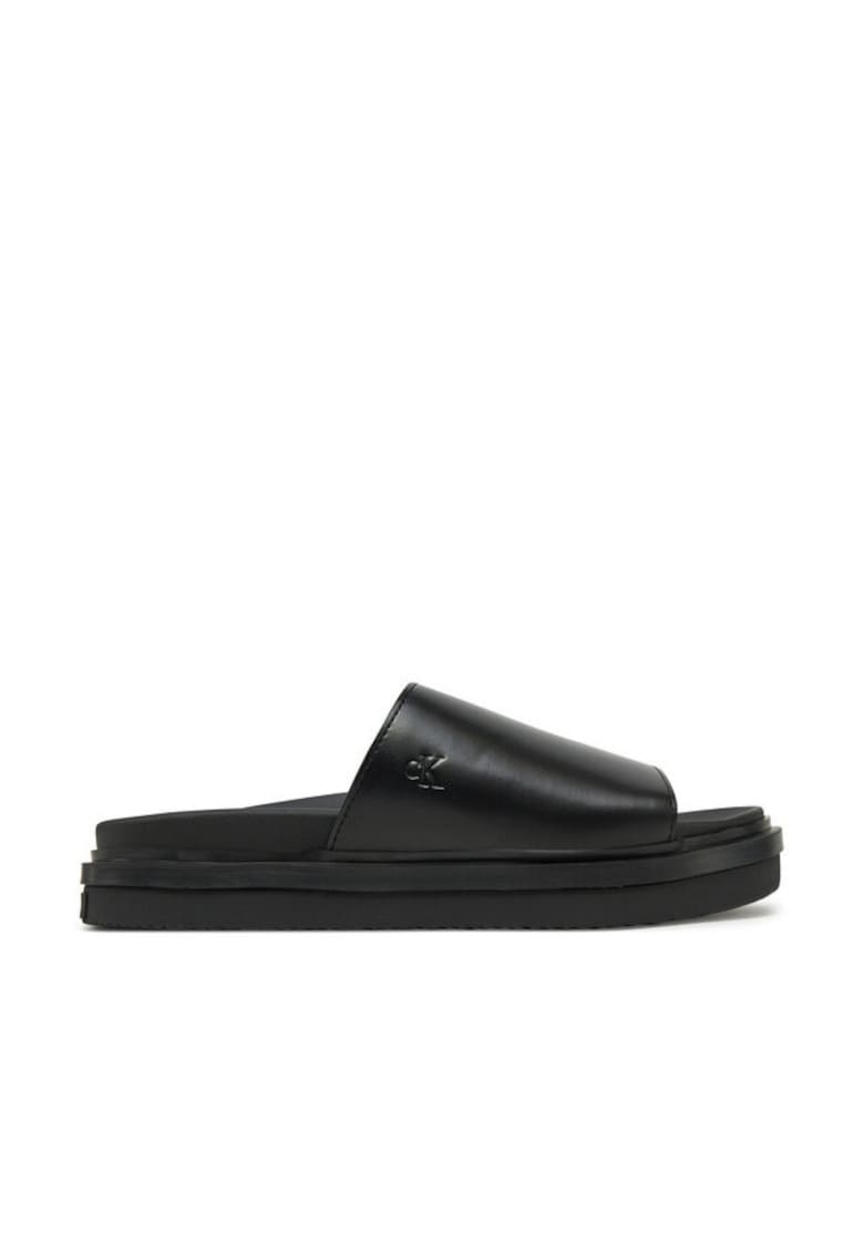 Slapi dama -  piele ecologica - negru -