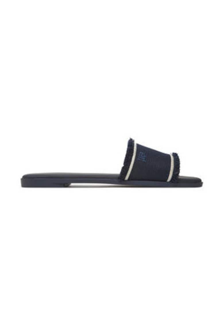 Slapi dama -  textil - negru