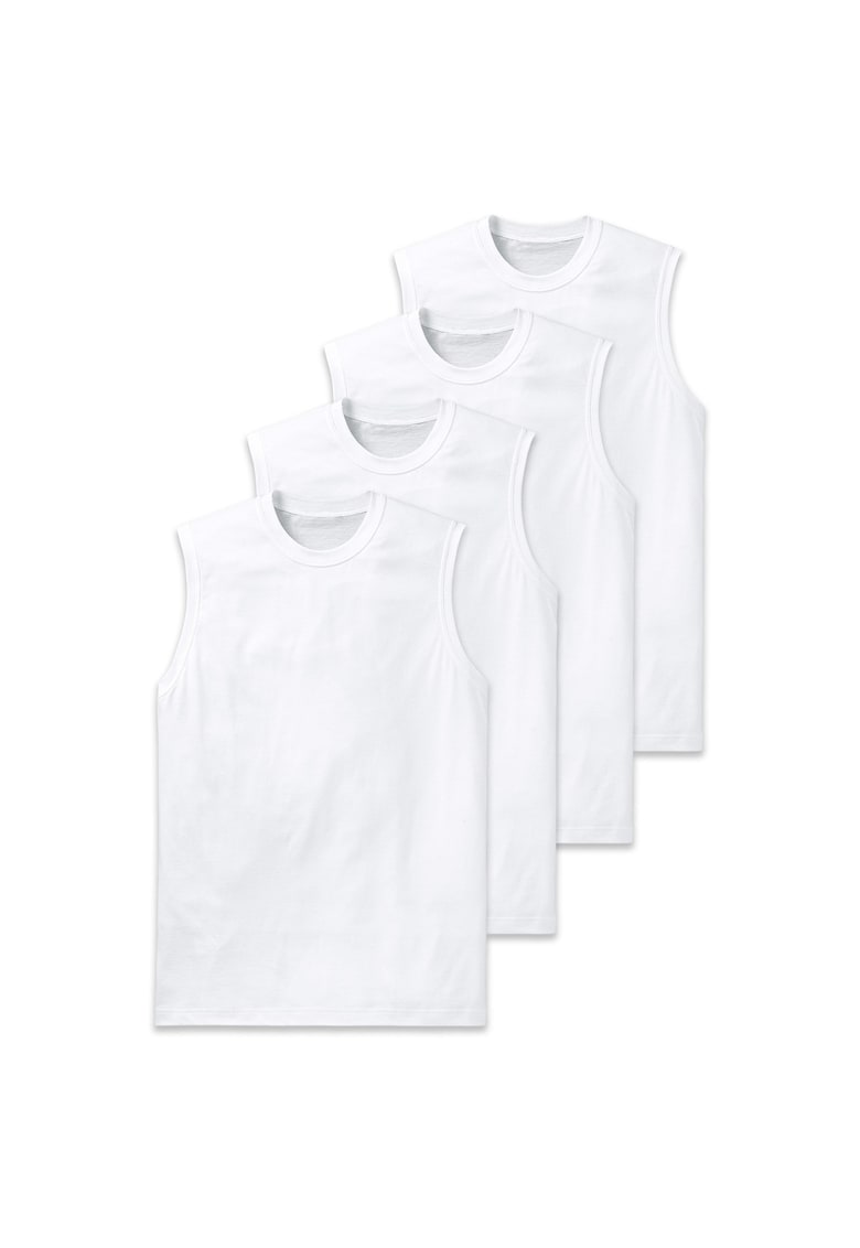 Oferte la Set de top-uri cu decolteu la baza gatului si model uni - 4 piese - Alb