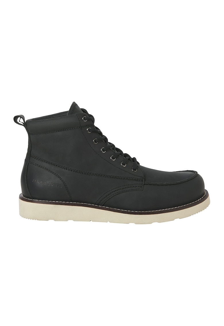 Oferte la Ghete din piele cu sireturi - Negru