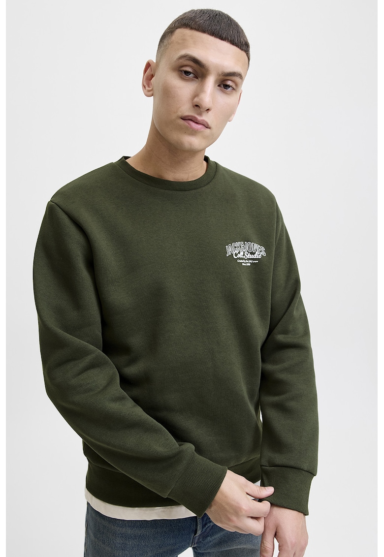 Oferte la Bluza de trening regular-fit cu decolteu la baza gatului Makoto - Verde inchis