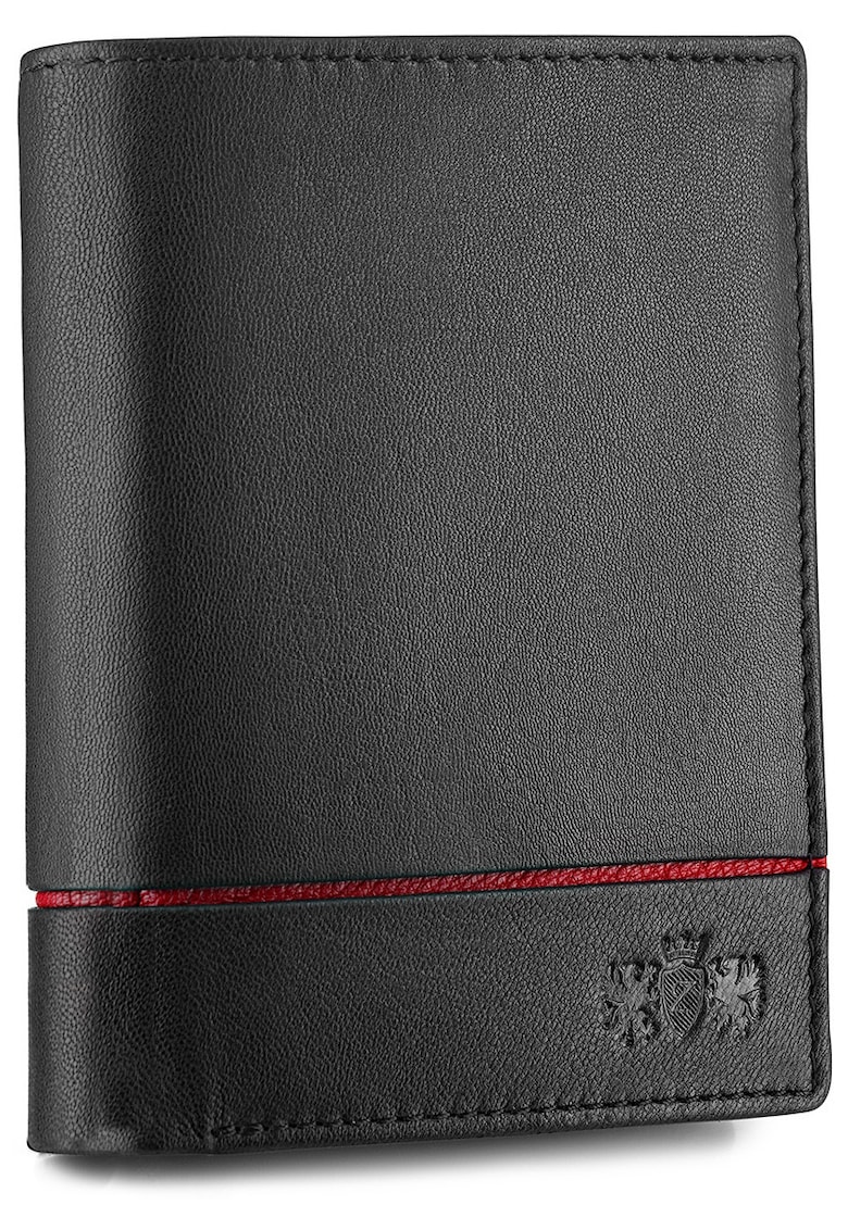 Oferte la Portofel barbati - ® - ZG-N4-F5 - Fabriano - Piele naturala - 12.5x9x3 cm - Negru