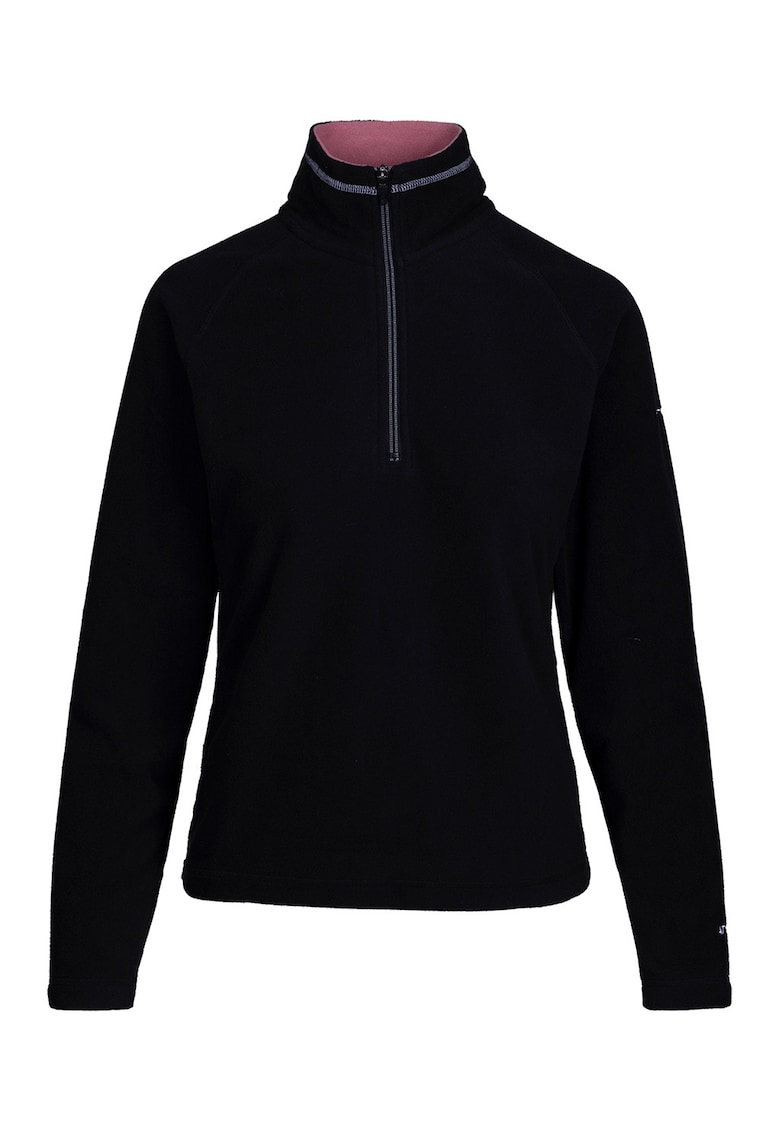 Oferte la Bluza de trening din fleece cu fenta cu fermoar scurt Skylar - Negru/Roz deschis