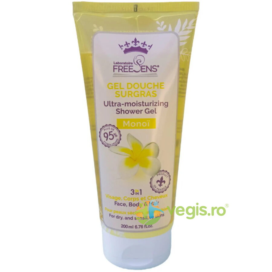 Oferte la Gel de Dus Ultrahidratant 3 in 1 pentru Fata, Corp si Par cu Extract de Floare de Monoi 200ml