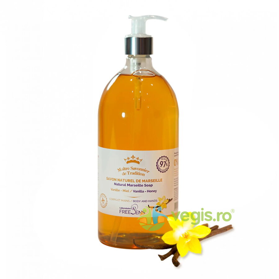 Oferte la Sapun Lichid Natural de Marseille pentru Corp si Maini cu Parfum de Vanilie si Miere 1L