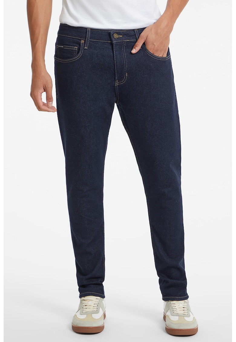 Blugi slim fit cu talie medie - Bleumarin