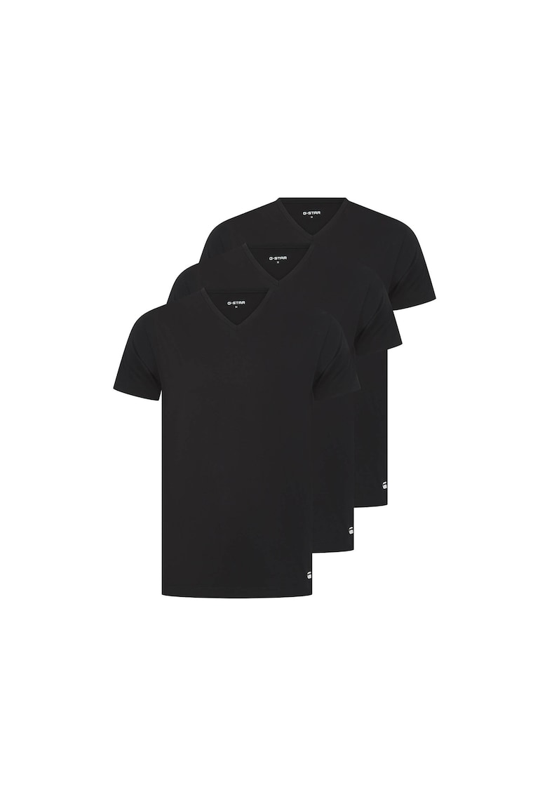 Oferte la Set de tricouri uni cu decolteu in V Spruce - 3 piese - Negru