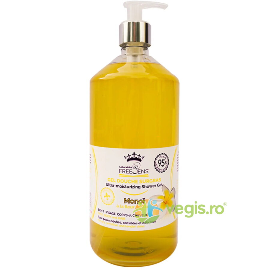 Oferte la Gel de Dus Ultrahidratant 3 in 1 pentru Fata, Corp si Par cu Extract de Floare de Monoi 1L