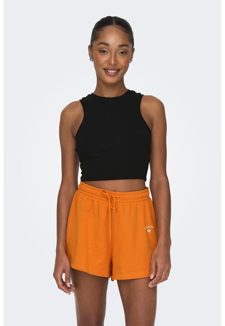 Oferte la Top crop din amestec de bumbac - Negru
