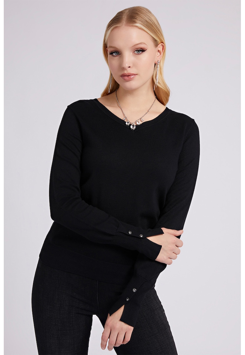 Pulover cu decolteu rotund - Negru