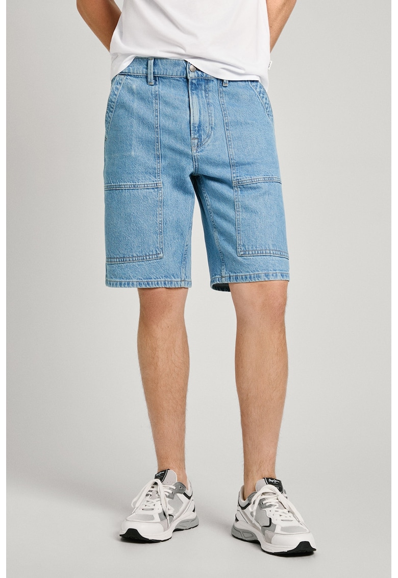 Oferte la Bermude din denim relaxed fit - Albastru deschis