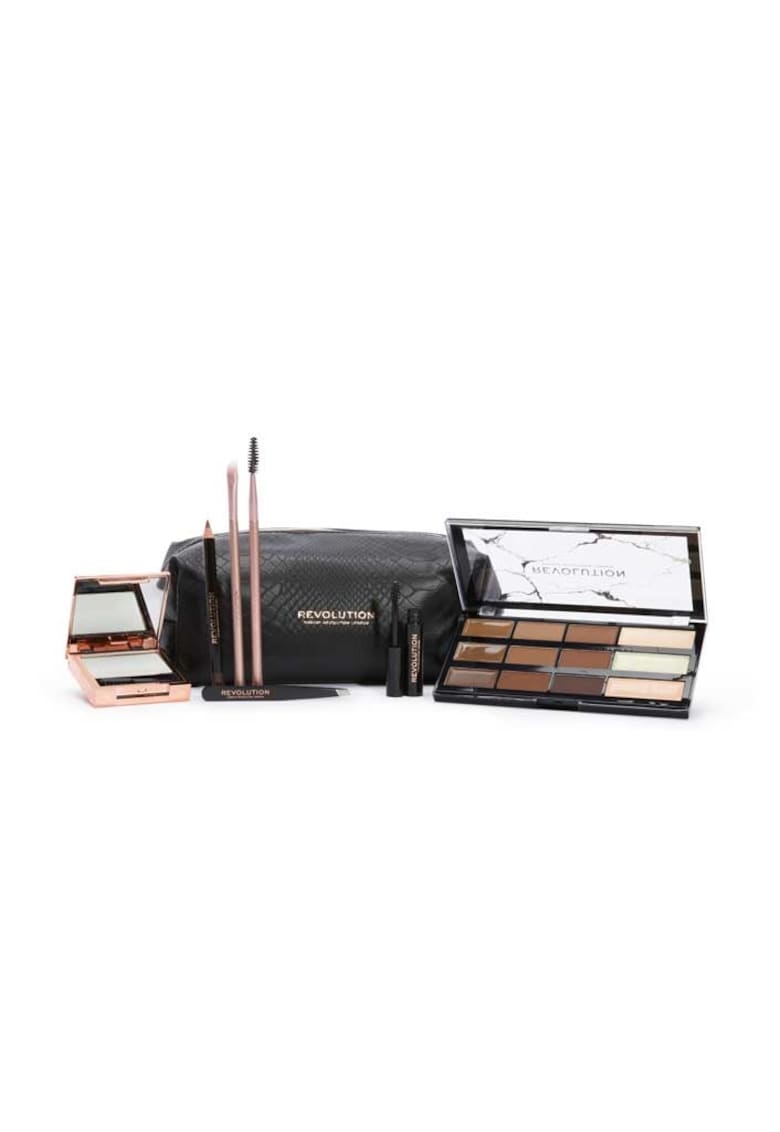 Oferte la Set pentru sprancene  Brow Shaping - Sapun Styler​ - Gel Clear Brow - Paleta Ultimate Brow Palette - Creion pentru sprancene - Creion pentru definirea sprancenelor - Penseta - Perie Brow Spoolie​ Brush - Perie pentru sprancene - Geanta