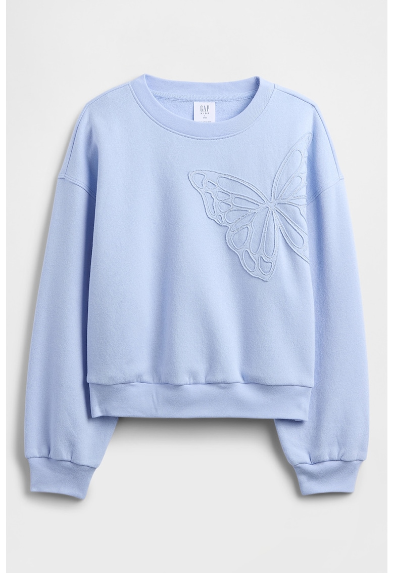 Oferte la Bluza de trening din amestec de bumbac cu broderie - Albastru glaciar