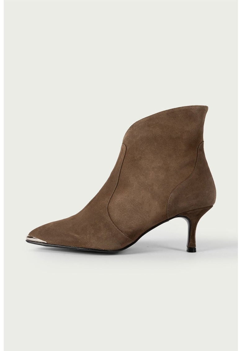 Oferte la Botine din piele intoarsa Anita - Maro taupe