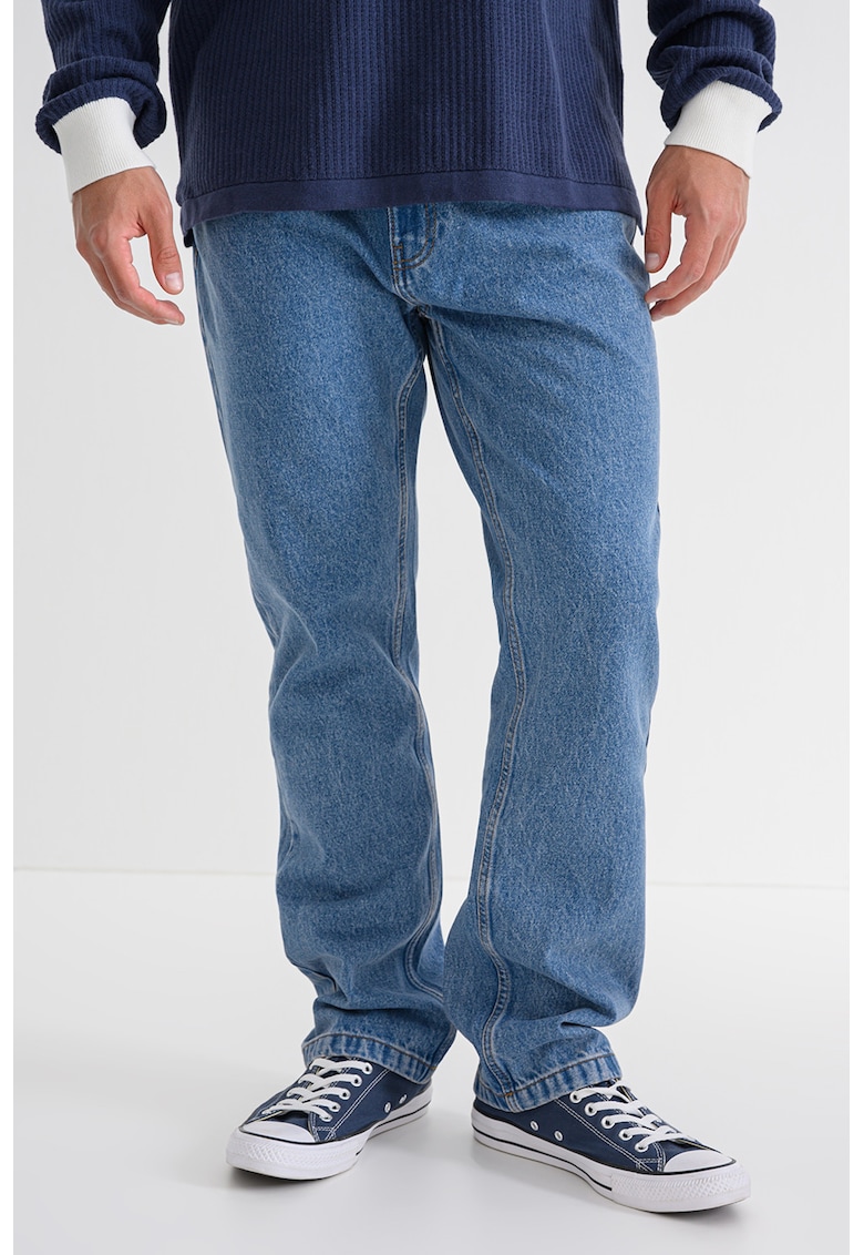 Oferte la Blugi relaxed-fit cu talie medie - Albastru prafuit