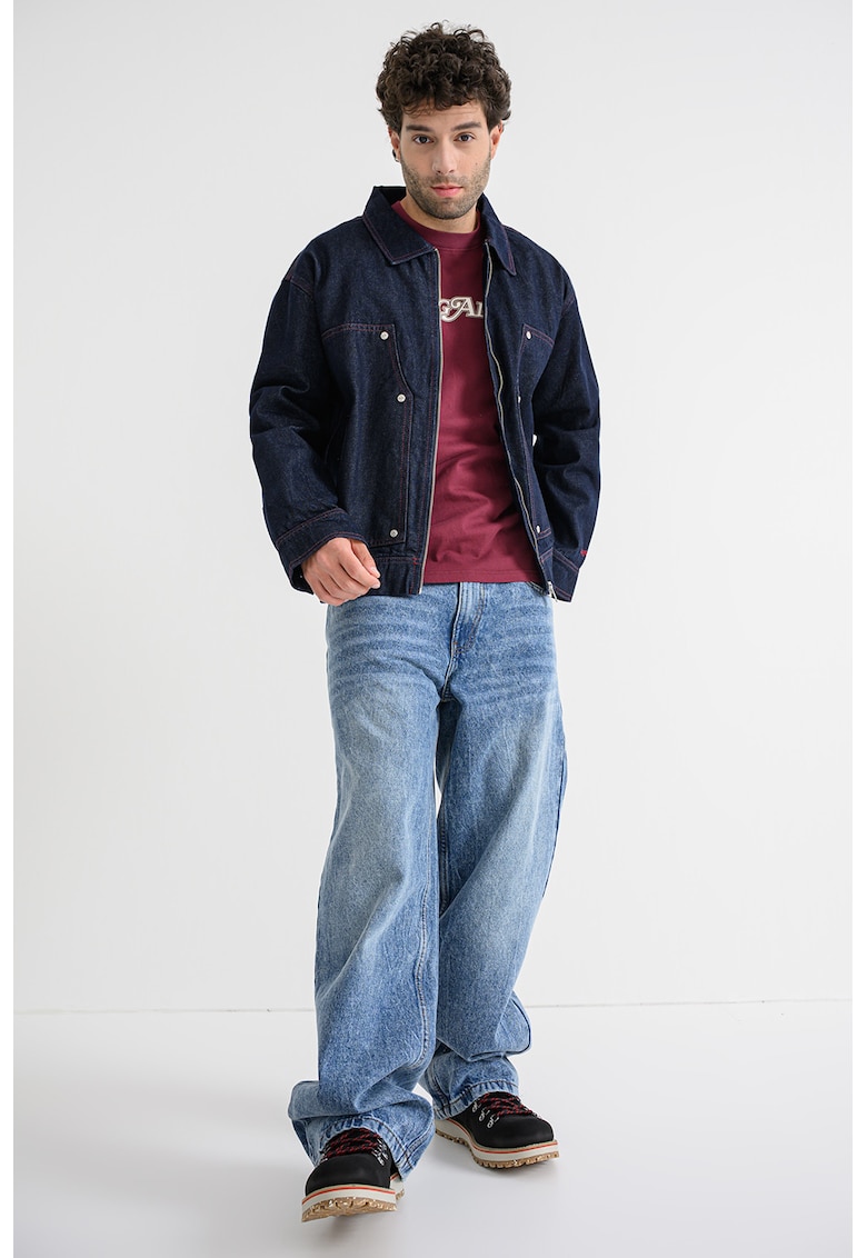 Oferte la Jacheta lejera din denim cu fermoar - Albastru ultramarin