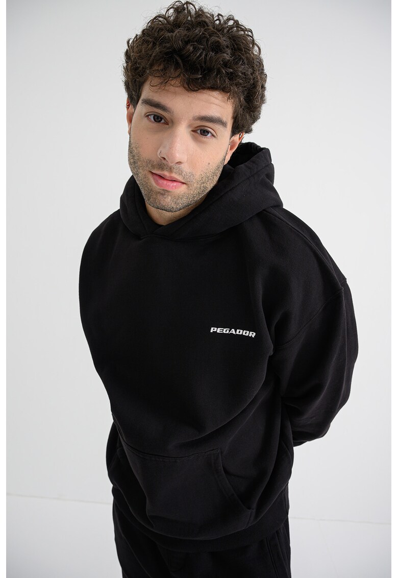 Oferte la Hanorac lejer cu buzunar kangaroo - Negru