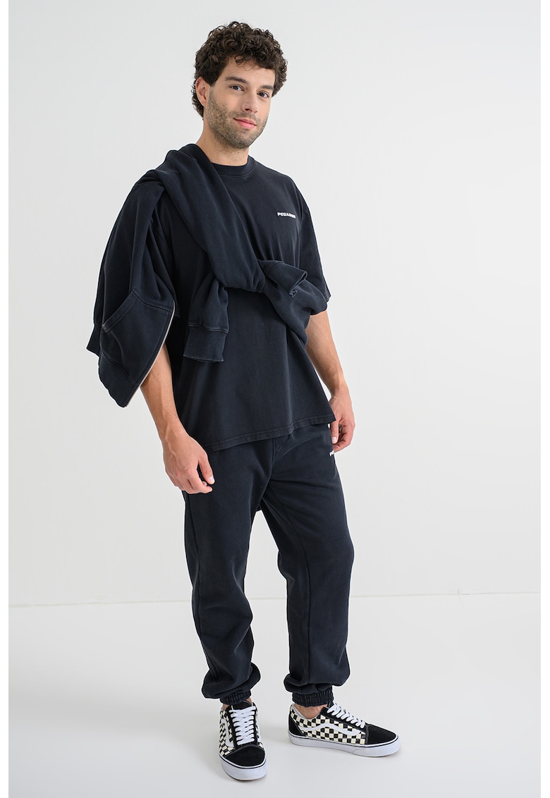 Oferte la Tricou lejer din bumbac cu logo - Negru stins