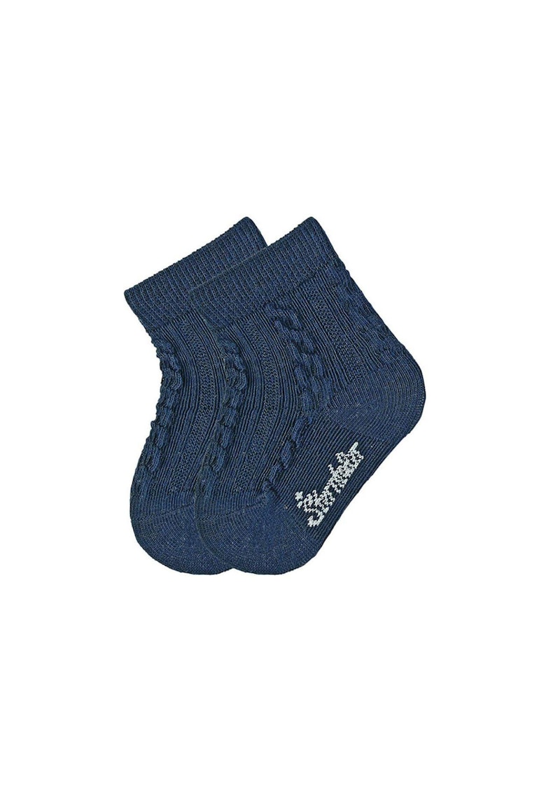 Oferte la Set 2 perechi sosete copii -  Bumbac/Poliamida/Elastan - Albastru/Alb - 17-18 cm