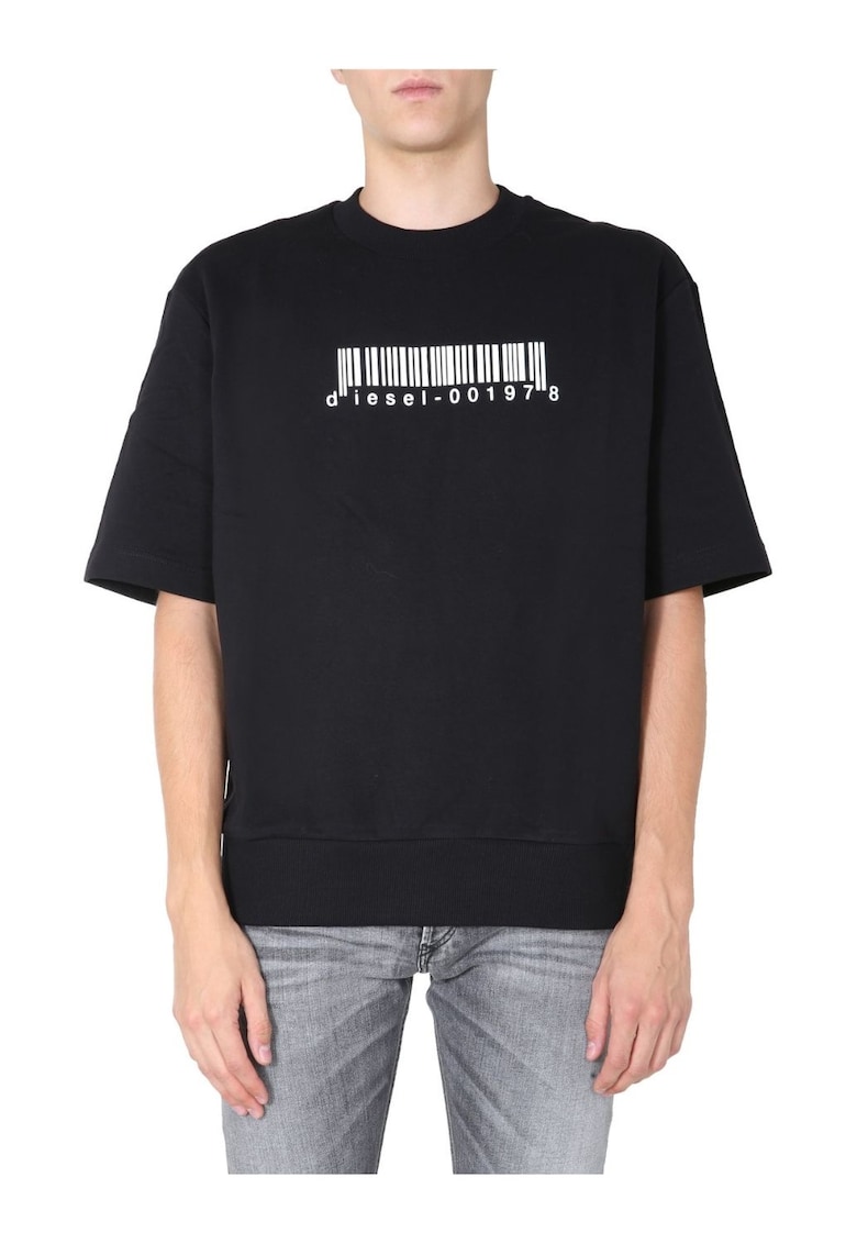 Oferte la Hanorac cu maneca scurta barbati -  bumbac - cu inscriptii - negru