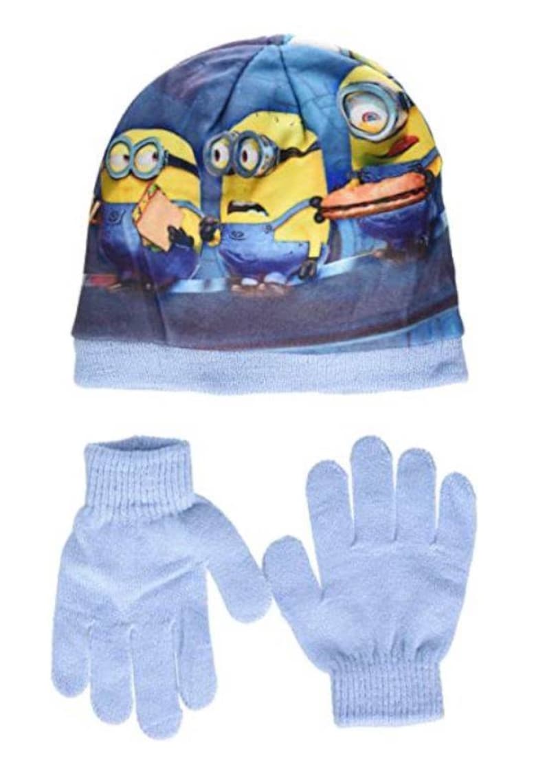 Oferte la Set caciula/manusi pentru copii -  Minions - Poliester - 52 cm - Multicolor