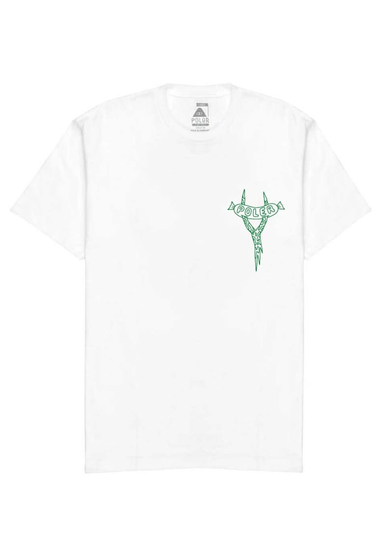 Oferte la Tricou barbati -  Bumbac - Alb/Verde - Alb/Verde