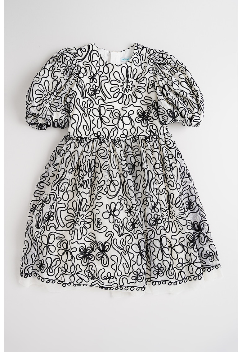 Oferte la Rochie evazata cu model - Alb/Negru